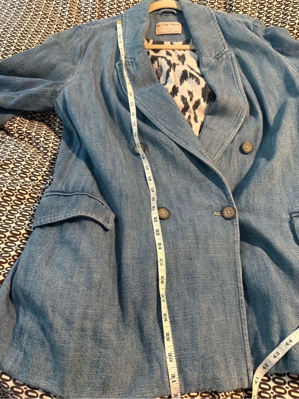 Free People Adriana Denim Double-Breasted Blazer - Picture 12 of 14